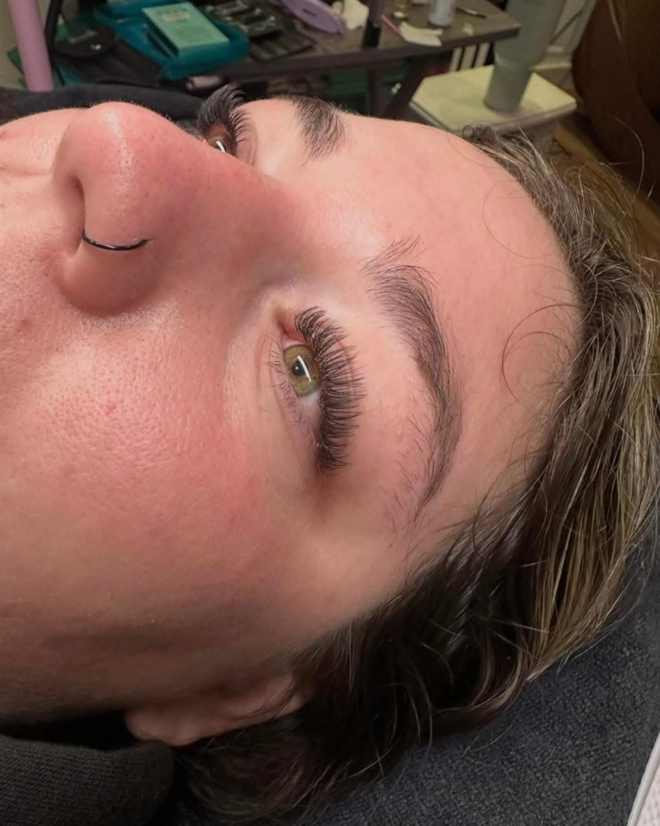 Lash artist at work — Glamour by CL, Pewaukee WI